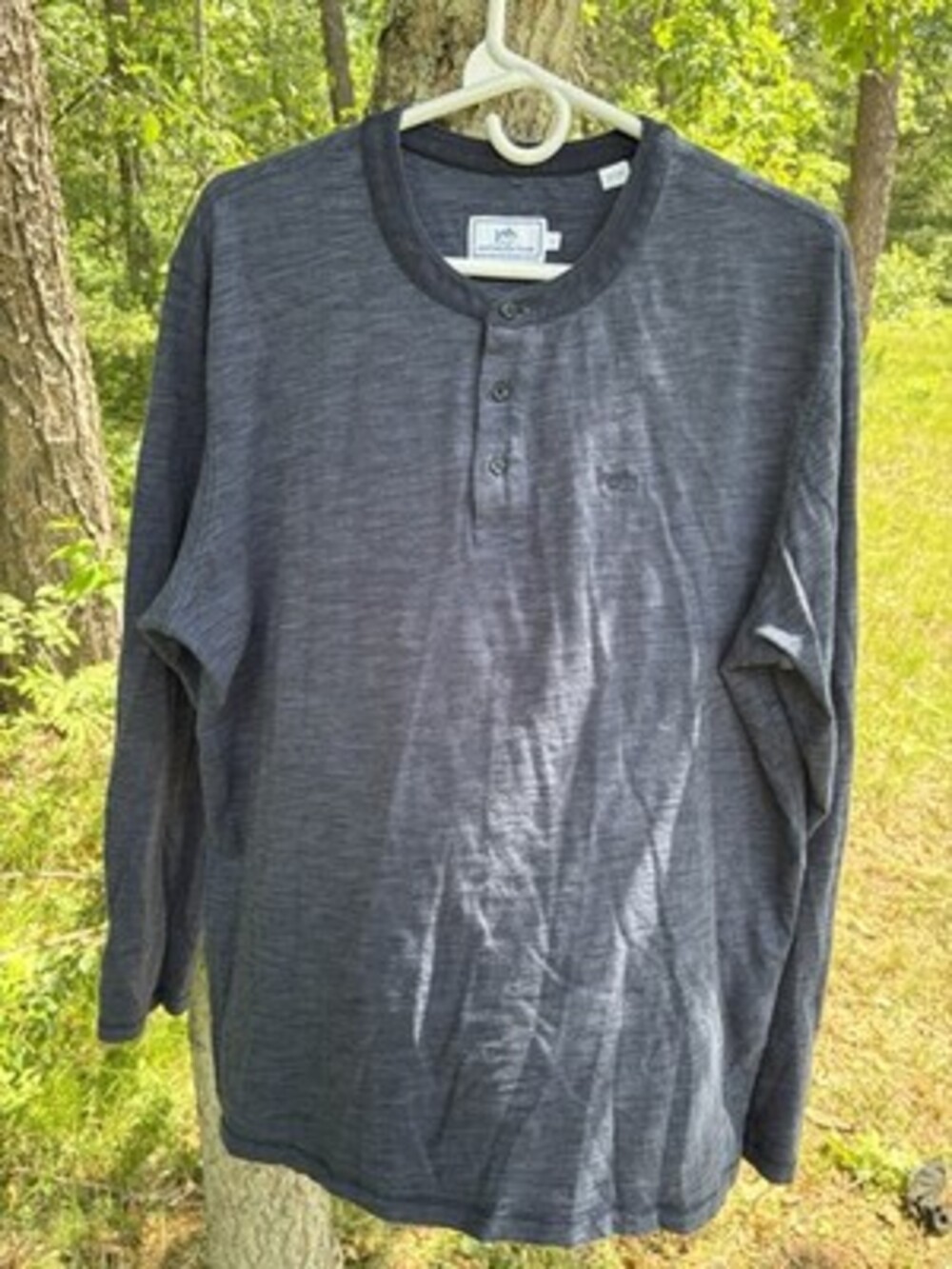 Southern tide T Shirt Mens L Henley Blue Long Sleeve 3 Button T-shirt EUC